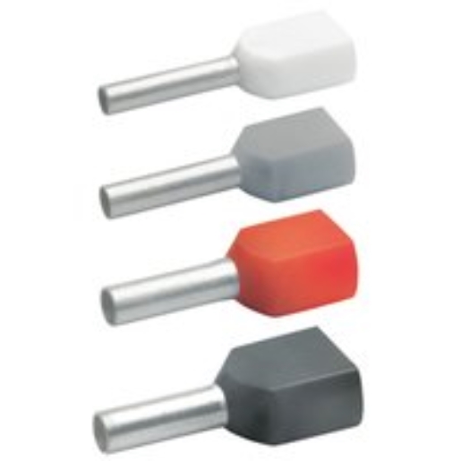 100St. Klauke 87614 Aderendhülsen für 2 Leitungen, isoliert, 2x 10qmm, 14mm lang, Cu