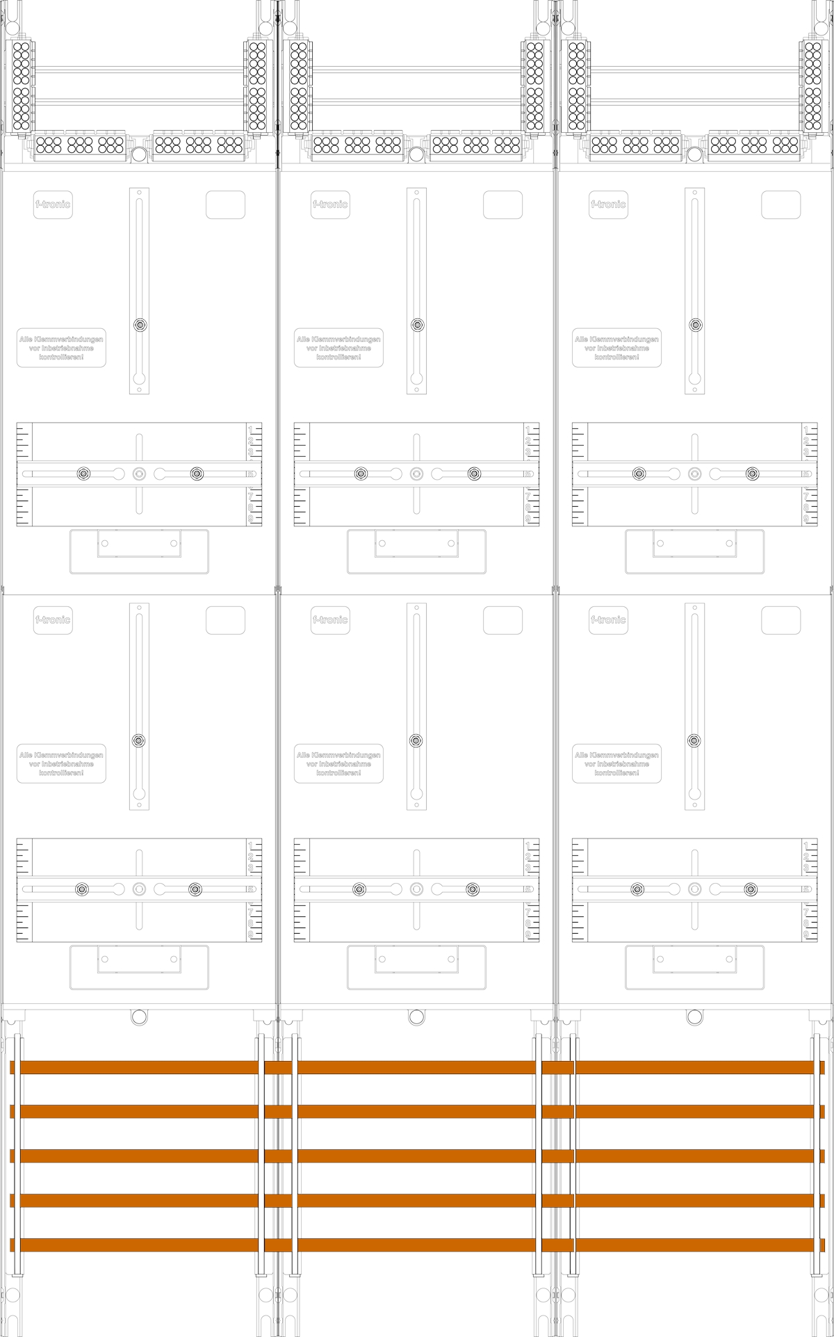1St. F-Tronic Z315 Zählerfeld Z315, 3-feldrig, H=1200mm, 6-3.HZ 7142033