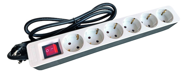 1St. Protec.class PTSDS 6W/G PTSDS 6w/g 6f mit Schalter weiss/grau