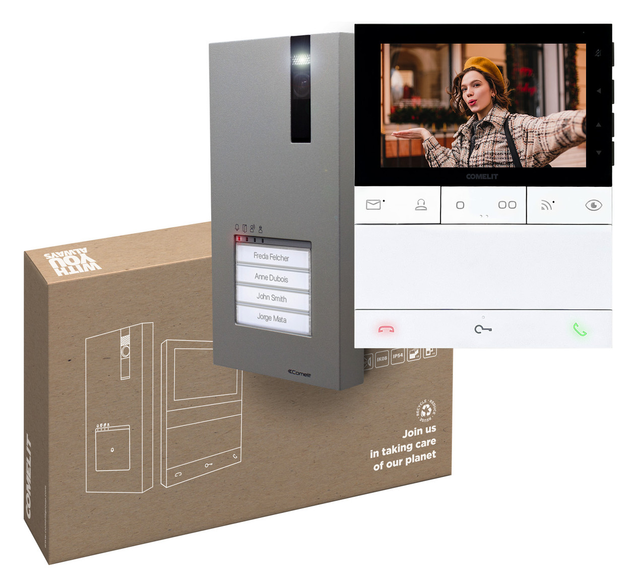1St. Comelit LS9451V Einfamilienhauskit Quadra 1-4 WE, Monitor