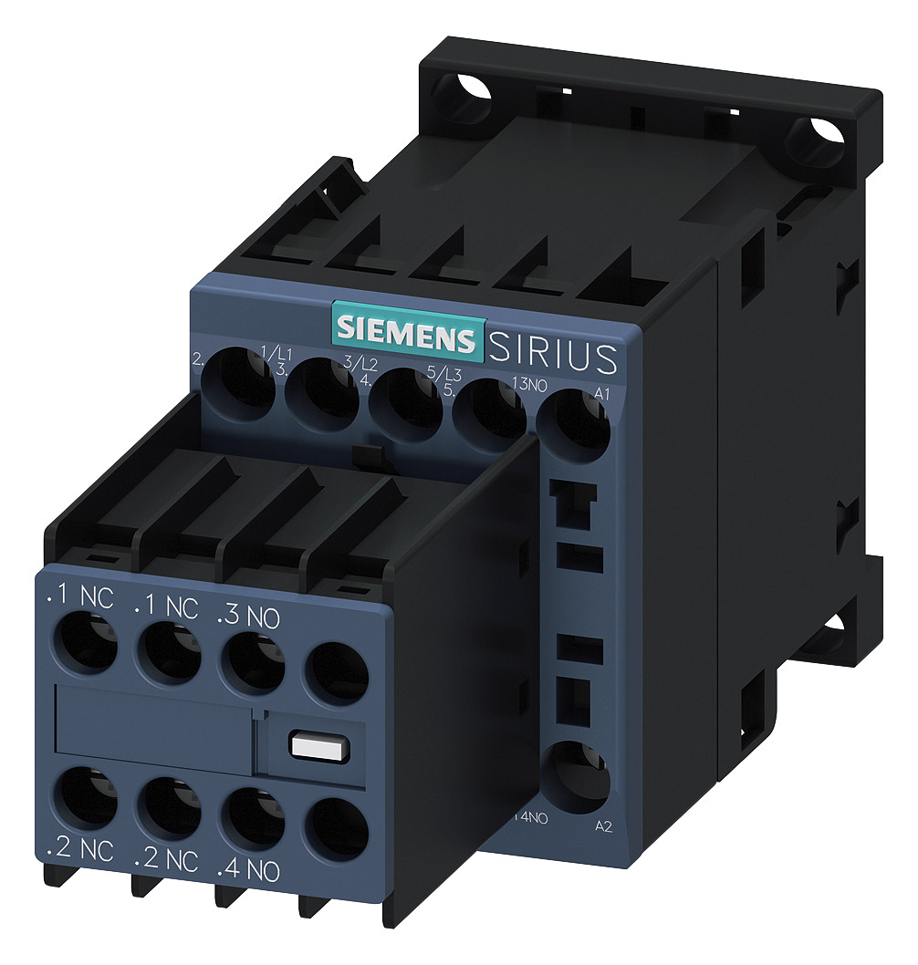1St. Siemens 3RT2016-1BB44 Schütz, AC-3e, 9 A/4 kW/400V, 3-polig, DC 24V, 2S+2Ö, Schraubanschluss
