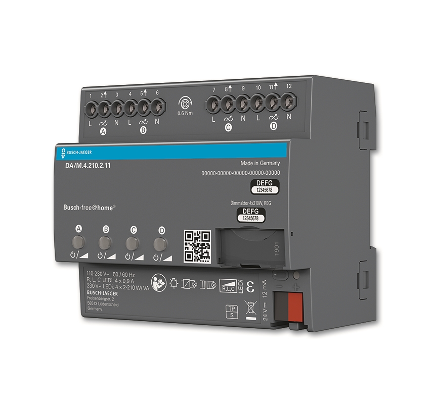 1St. Busch-Jaeger DA/M.4.210.2.11 Dimmaktor 4-fach, für Busch-free@home Busch-free@home...