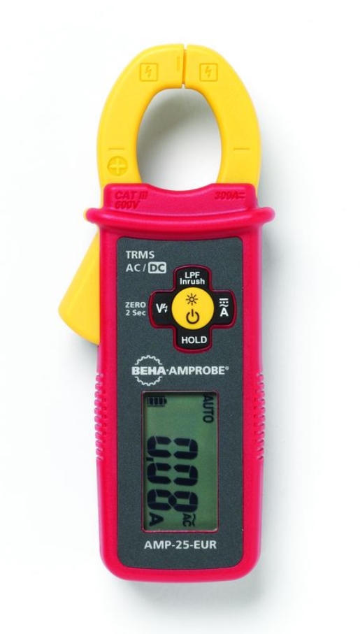 1St. Beha-Amprobe 4588268 AMP-25-EUR Mini Stromzange, 300A AC/DC TRMS, Zangenöffnung 25 mm AMP-25-EUR