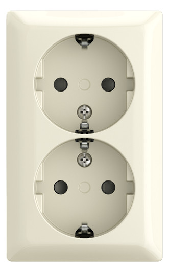 1St. Busch-Jaeger 202 EAPBJ-522 SCHUKO® Doppelsteckdose Safety+ Aufputz weiß 2TKA00005532