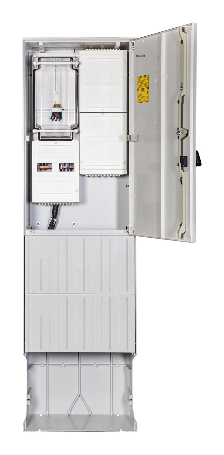 1St. F-Tronic ZSA202-2-ZK-APZ-HG Zähleranschlusssäule 2-feldrig, H=2010mm, 3.HZ, Haube geschl., ZSA202-2-ZK-APZ-HG 7160109