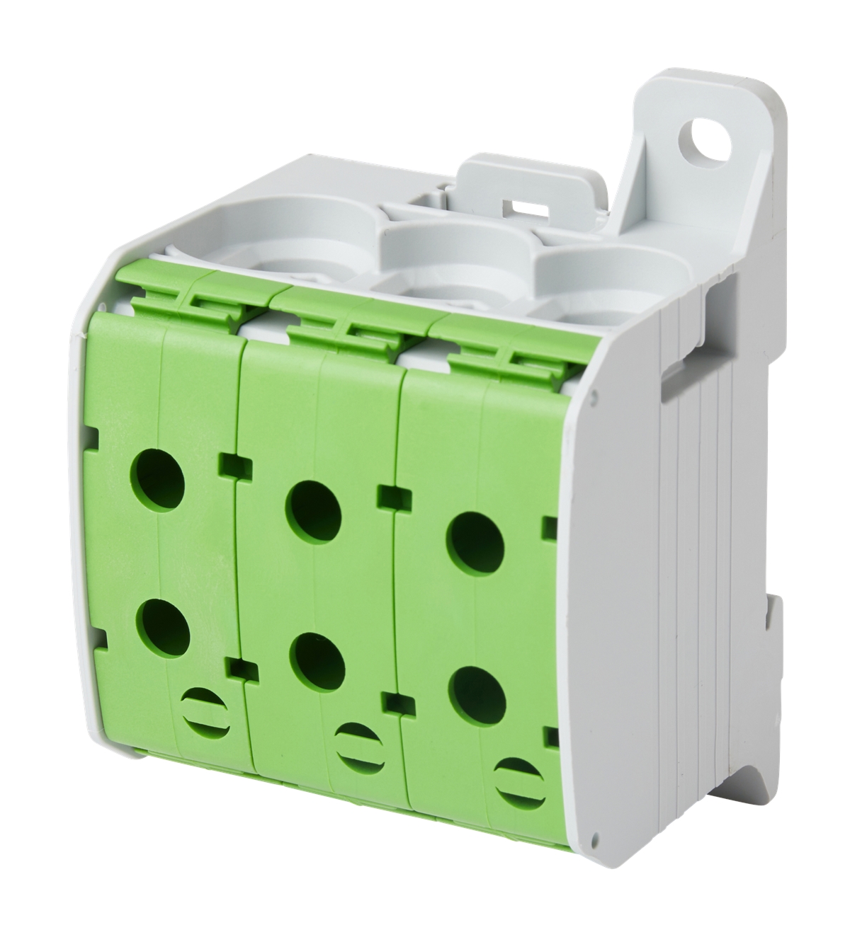 1St. F-Tronic RKA95-1-6gnge Reihenklemme 95mm², 1polig, 6 Anschlüsse, grün/gelb, CU/AL, RKA95-1-6gnge 7730082