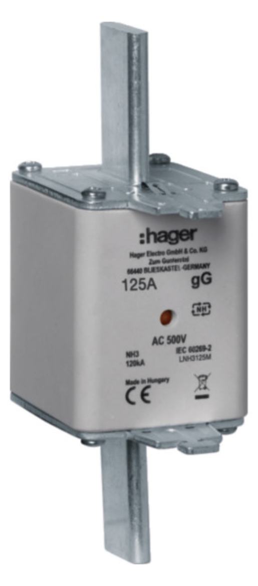 1St. Hager LNH3125M NH-Sicherung NH3C gG 500V 125A K-Melder