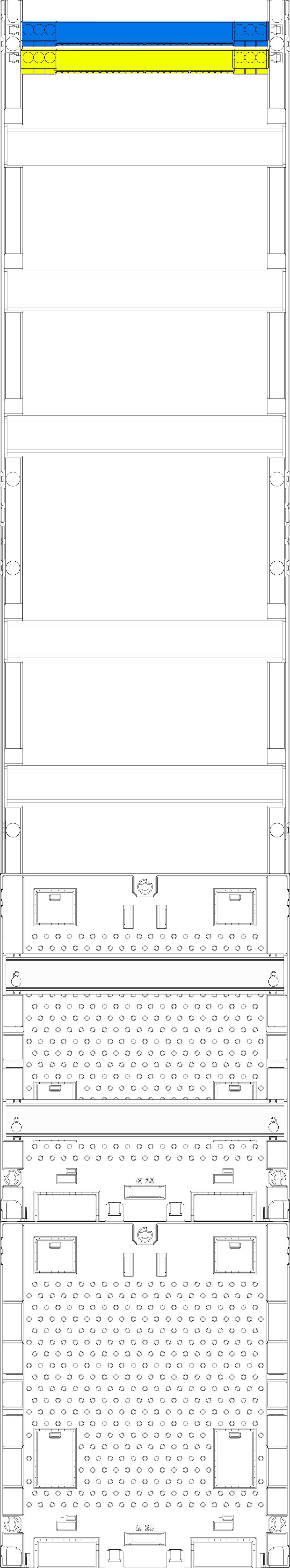 1St. F-Tronic V19APZORFZ2 Verteilerfeld V19APZORFZ2, 1-feldrig, H=1350mm, 5-reihig, APZ-Platz ohne APL-Set, zRfZ2 7143634