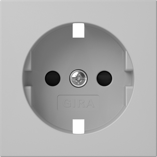 1St. Gira 4921015 Abdeckung für Steckdose 16A 250V mit Shutter, Grau matt