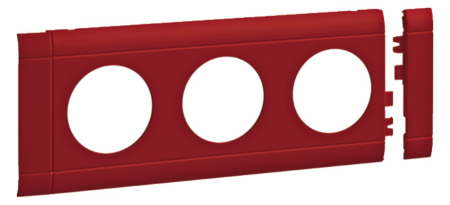 1St. Hager GB080303020 Blende 3-fach STD OT 80mm rot