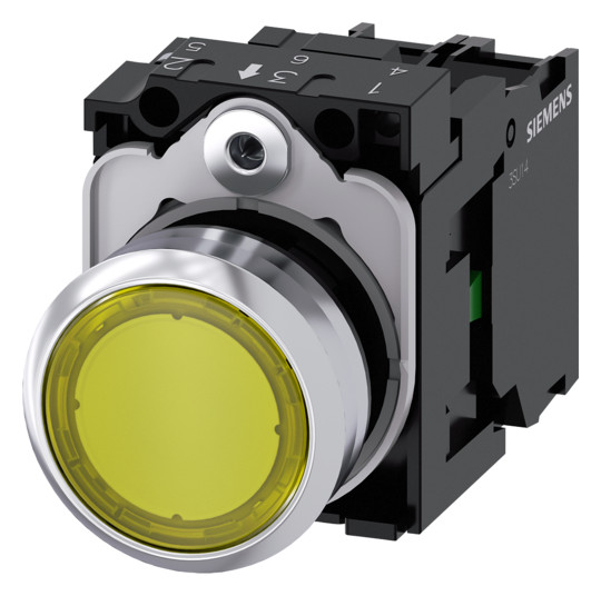 1St. Siemens 3SU1152-0AB30-1BA0 Drucktaster, beleuchtet, 22mm, rund