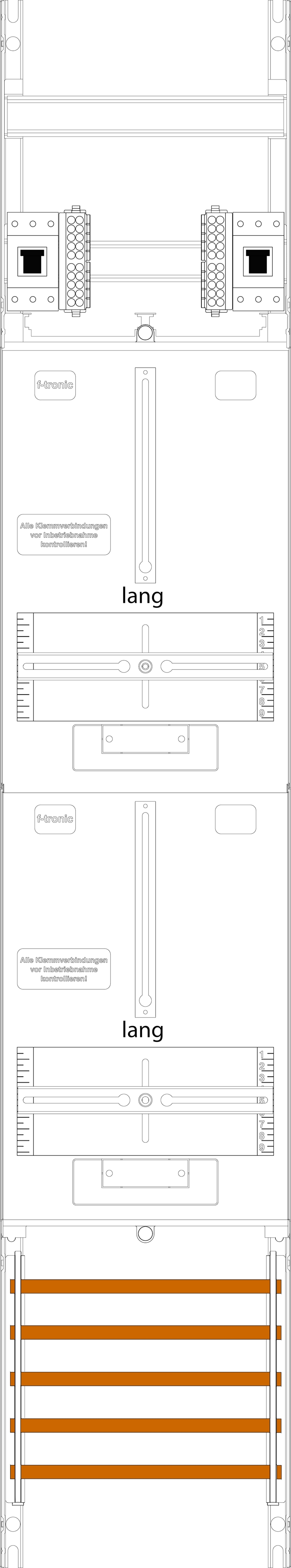 1St. F-Tronic Z16L-HSP Zählerfeld Z16L-HSP, 1-feldrig, H=1350mm, 2-3.HZ lange Kabel, 2 HSP 7143357