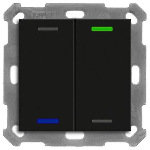 1St. MDT BE-TAL550206.01 KNX Taster Light 55 2-fach, RGBW, Schwar