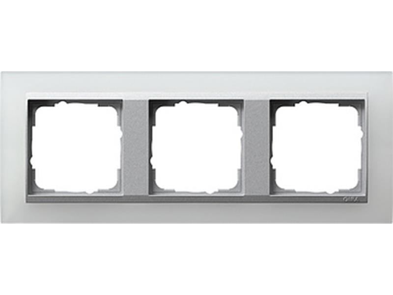 1St. Gira 021350 Rahmen 3fach für Farbe Alu Gira Event Opak Weiß