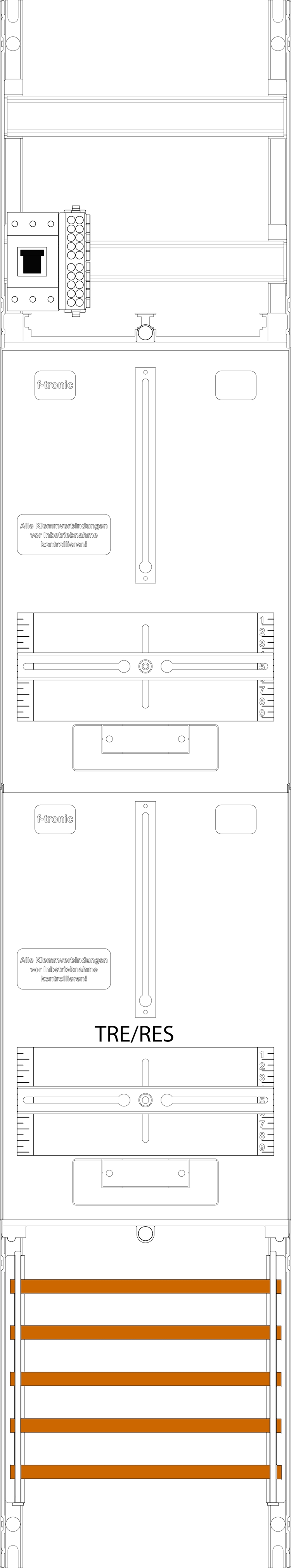 1St. F-Tronic ZR6-HSP Zählerfeld ZR6-HSP, 1-feldrig, H=1350mm, 1-3.HZ, 1 HSP,1 TRE 7143352