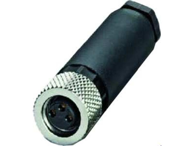 1St. Phoenix SACC-M 8FS-3CON-M-SW Steckverbinder Universal 3-polig Buchse gerade M8 A-kodiert Schraubanschluss R