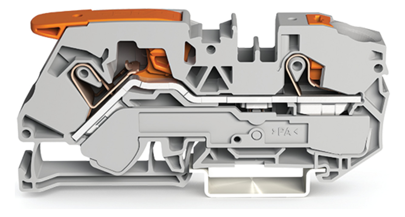 100St. Wago 2116-5201 2-Leiter-Durchgangsklemme mit Hebel