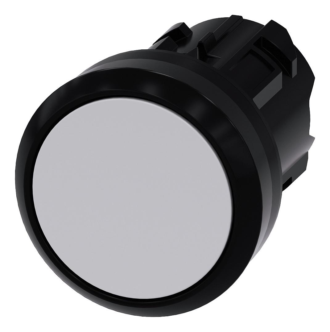 1St. Siemens 3SU1000-0AB60-0AA0 Drucktaster, 22mm, rund, Kunststoff, wei...