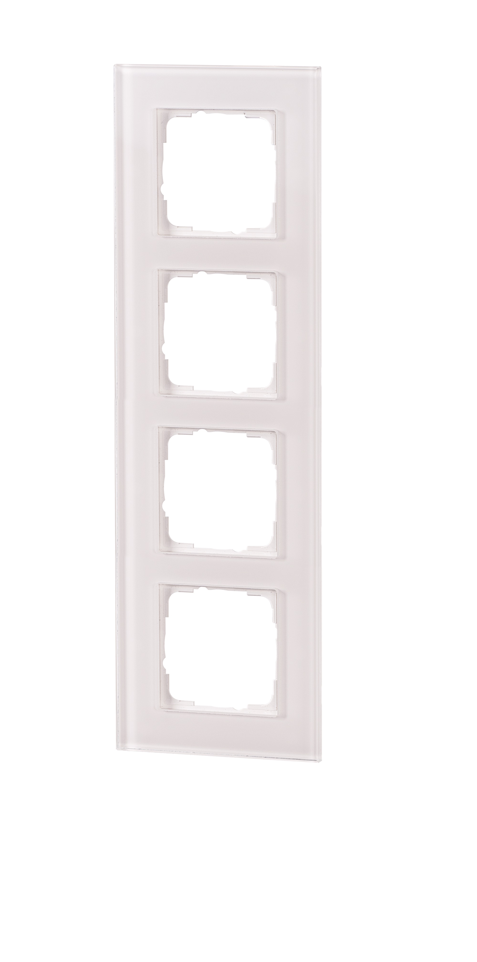 1St. Halmburger 3503 GS-554 (ws) Design Glasrahmen 4-fach Weiss Einsätze 55x55 mm Echtglas