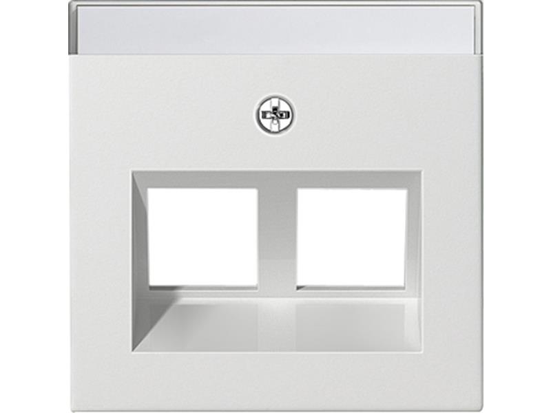 1St. Gira 264003 Abdeckung mit Beschriftungsfeld Modular Jack 30 2fach System 55 Reinweiß glänzend