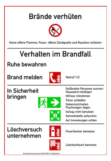 1St. Protec.Class PABSOS Aushang Brandschutzordnung Schild