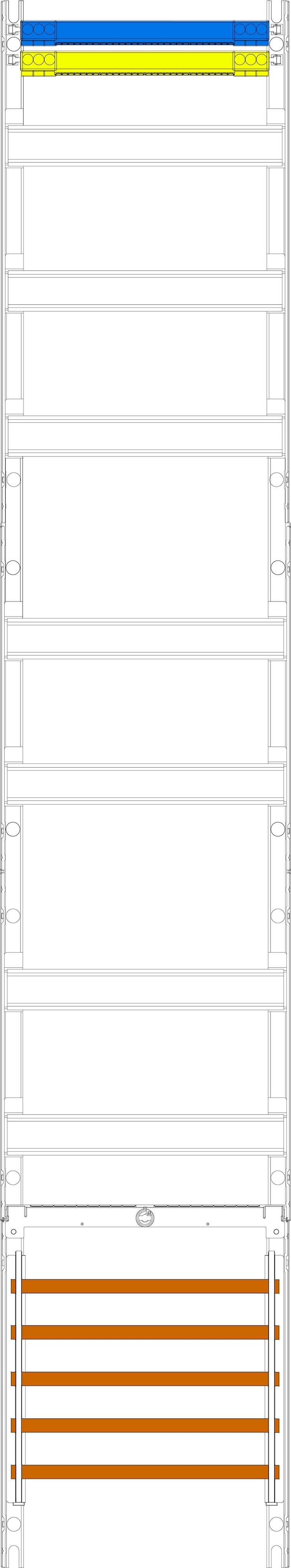 1St. F-Tronic VS6 Verteilerfeld VS6, 1-feldrig, H=1350mm, 7-reihig, SaS 5-pol. 7143640