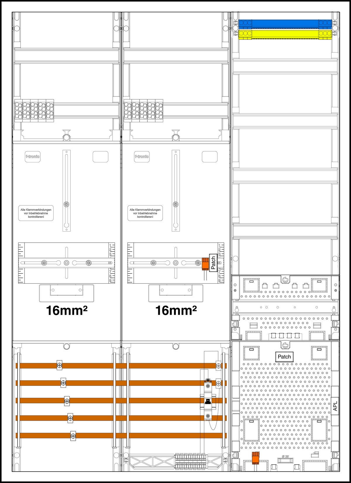 1St. F-Tronic 3HZ732APZRFZB6-16 3HZ732APZRFZB6-16,2 ZP 16mm², 1 VAPZRFZ inkl. APL, SPVGB6, 2 PPV, 1 PL150 7190616