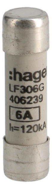 1St. Hager LF306G Zylindersicherung 10x38mm gG 6A 1St. Hager LF306G Zylindersicherung 10x38mm gG 6A
