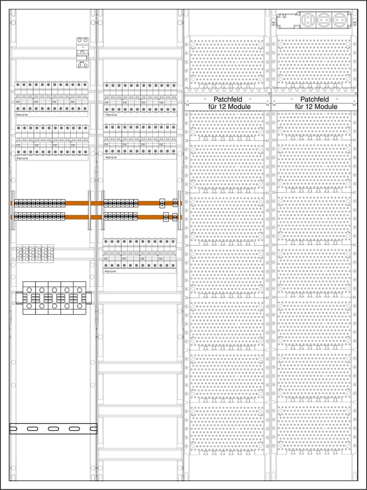 1St. F-Tronic ZA144-DRH-E-MOB-20 E-MOB ZS 20 Ladepunkte 22kW, mit LS-Schalter C32 3polig 6kA, ZA144-DRH-E-MOB-20 7122003