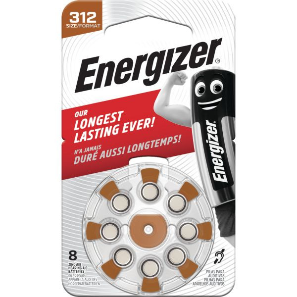 6St. Energizer 312 Hörgerätebatteri Hörgerätebatterie Zinc-Air ENR EZ