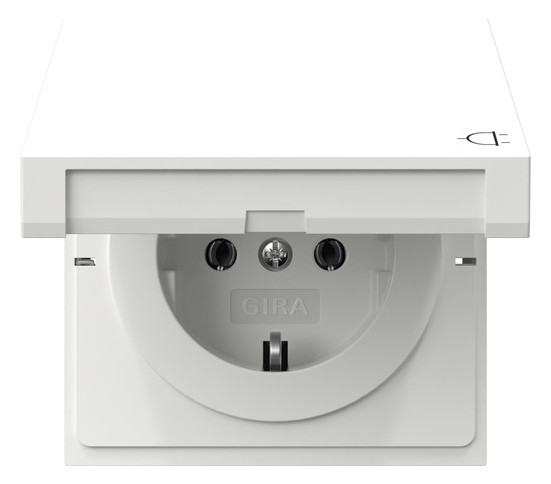 1St. Gira 445470 SCHUKO-Steckd. KD Flaechenschalter Reinw