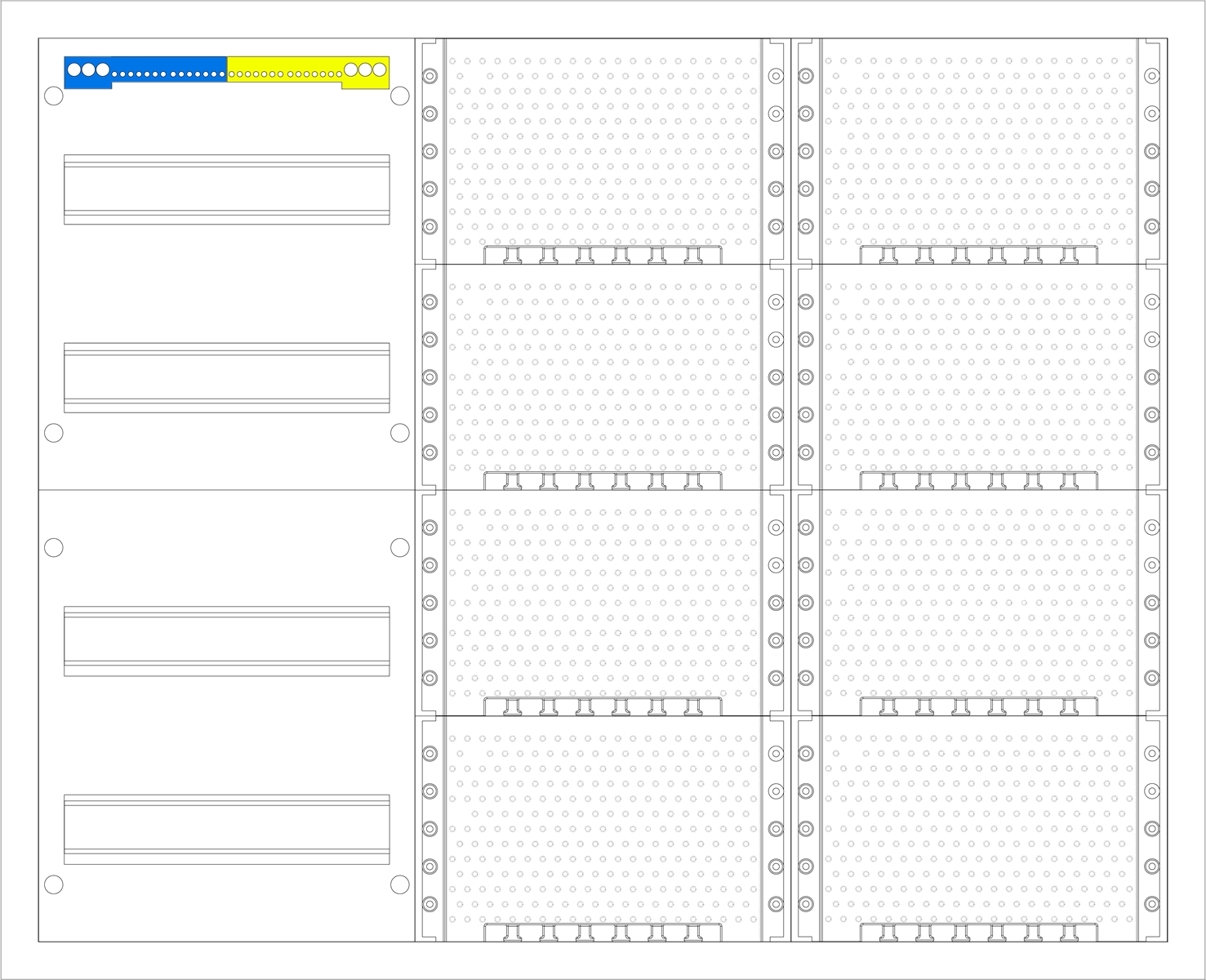 1St. F-Tronic FV3-4-M2 AP Medienverteiler FV3-4-M2, 3-feldrig, 4r, mit MVAP1 7110175