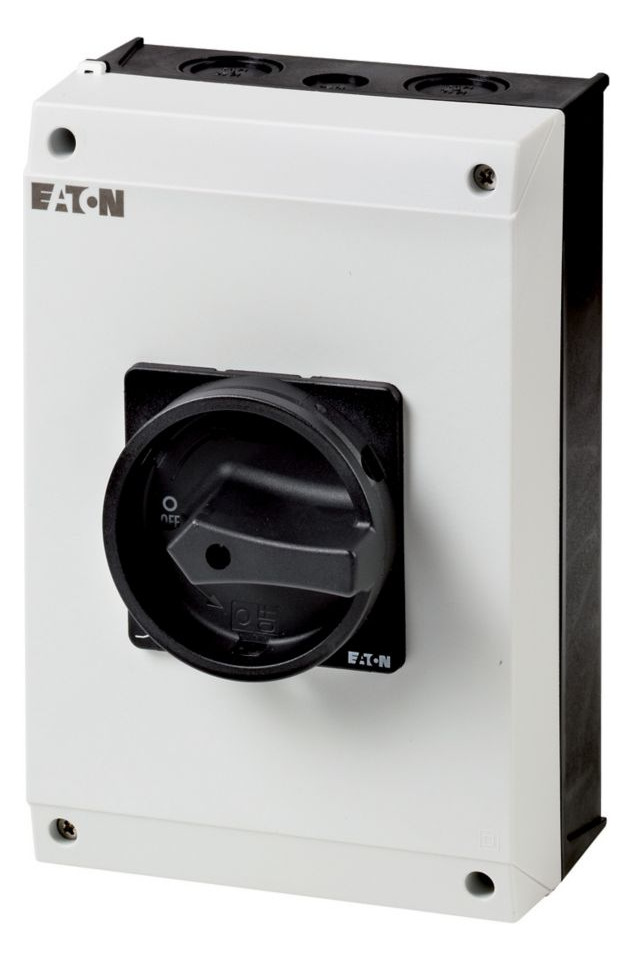 1St. Eaton 207247 Hauptschalter, T5B, 63 A, Aufbau, 4 Baueinheit(en), 6-polig, 1 Schließer, 1 Öffner, HALT-Funktion, mit schwarzem Drehgriff und Sperrkranz, abschließba T5B-4-15682/I4/SVB-SW