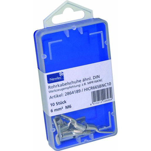 1Pk = 10 Stück Rohrkabelschuh 6 mm² M6 verzinnt