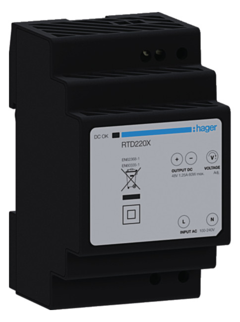 1St. Hager RTD220X Trafo 230V/48V 60VA 3TLE intercom