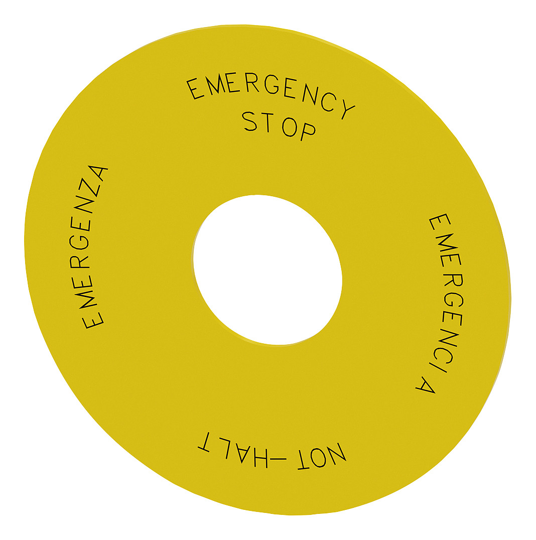 1St. Siemens 3SU1900-0BC31-0NB0 Unterlegschild rund, für Not-Halt-Pilzdr