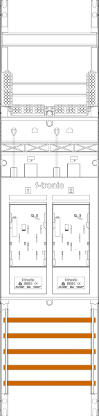 1St. F-Tronic E16DS Zählerfeld E16DS, 1-feldrig, H=1050mm, 2-eHZ mit DS 7141159