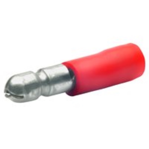 100St. Klauke 1020 Rundstecker, isoliert, 0,5qmm-1qmm, Stecker D= 4mm, Isolierhülse: PVC, rot