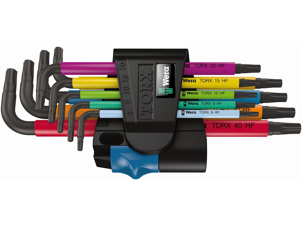 1St. Wera 05024179001 9 TORX® HF Winkelschlüssel mit Haltefunktion, Multicolour 967 SL/9 TORX HF Multicolour TX 8 - TX 40