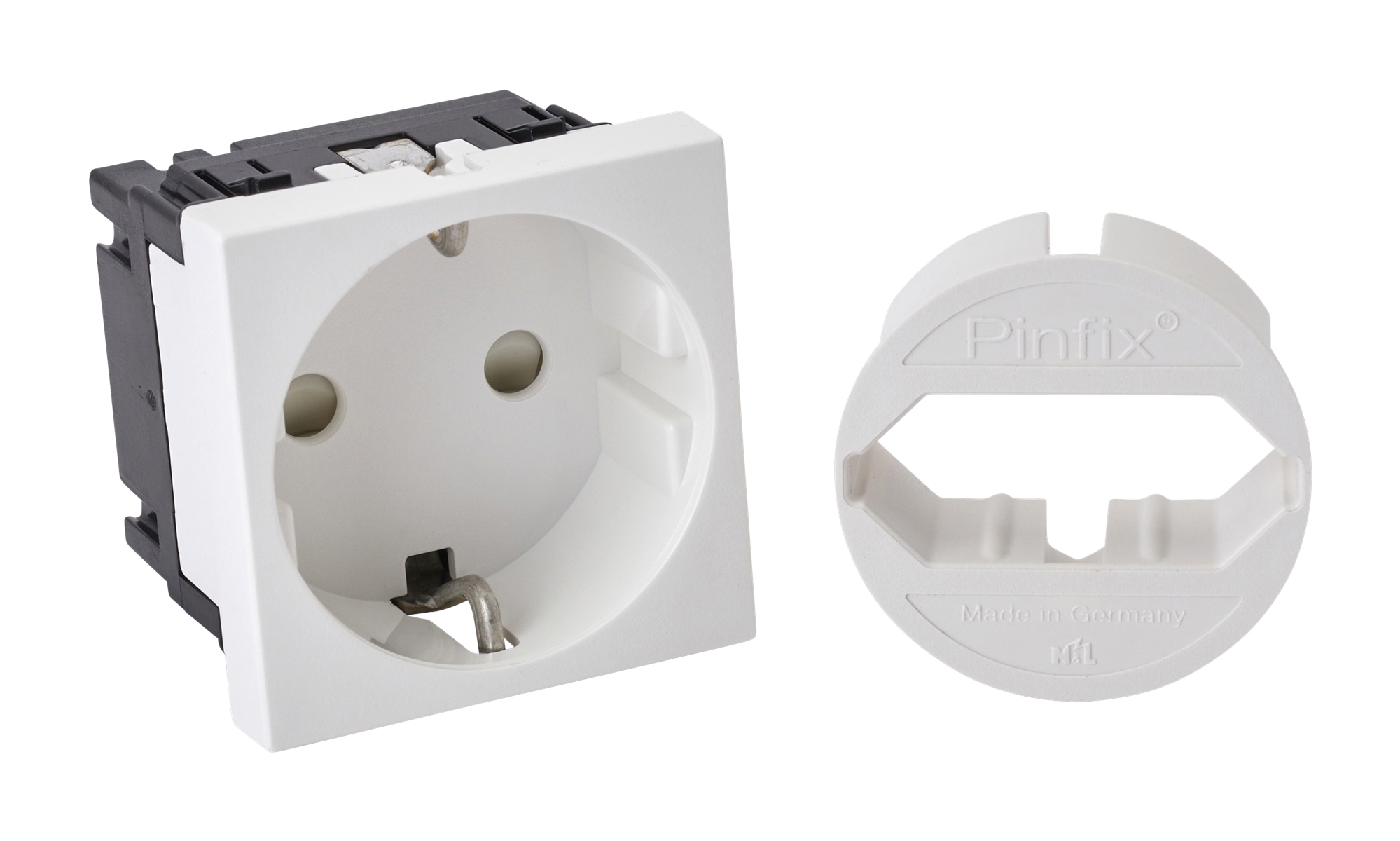 1St. F-Tronic JSTECKD1 Steckdose 1-fach JSTECKD1, für Kleinvert. JUMBO Twin, inkl. Euroadapter 7290242