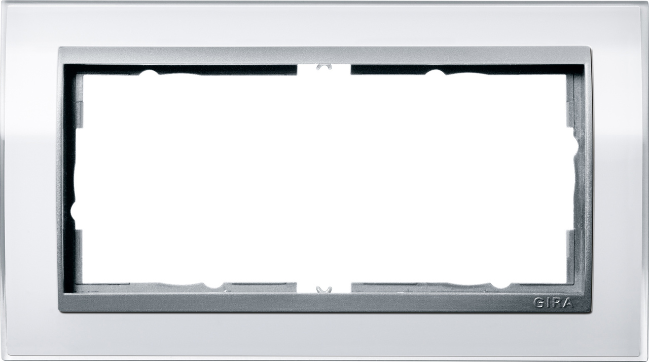 1St. Gira 1002726 Rahmen 2fach o.M. Zwischenr. Farbe Alu Event Klar Weiß
