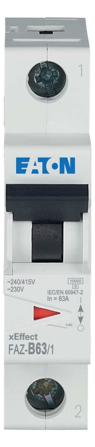 1St. Eaton FAZ-B63/1 Leitungsschutzschalter, 63 A, 1p