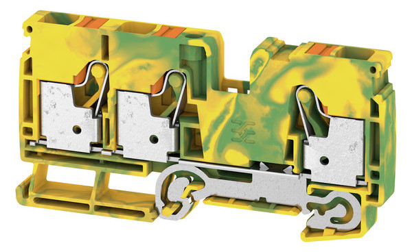 100St. Weidmüller A3C 10 PE Schutzleiter-Reihenklemme, PUSH IN, 10 m