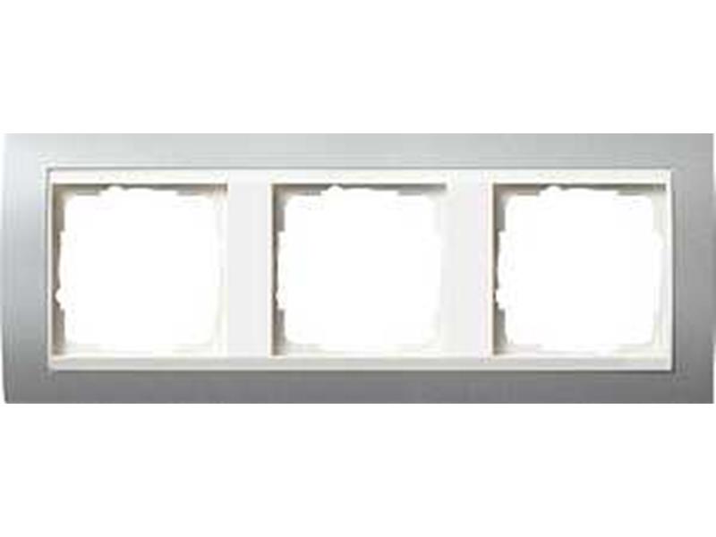 1St. Gira 0213326 Rahmen 3fach für Reinweiß Gira Event Farbe Alu