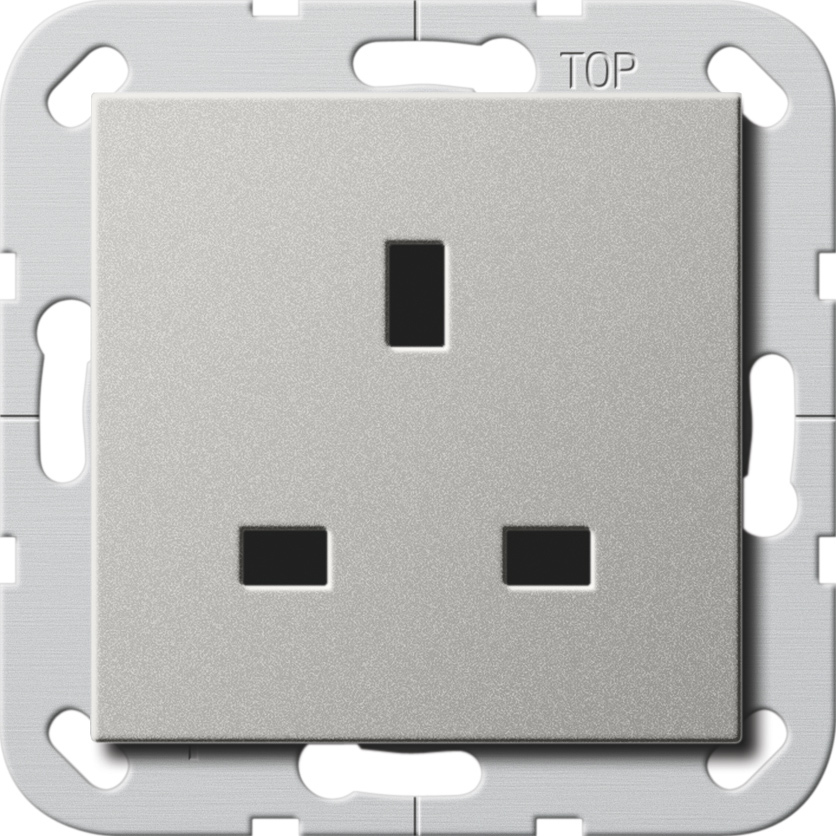 1St. Gira 2776600 Steckd. BS 13 A SH System 55 Edelstahl(lack.)