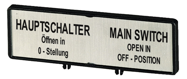1St. Eaton 030170 ZFS61/62-T0 Träger mit Schild, + Schild, Hauptschalter nur in 0-Stellung öffnen, i