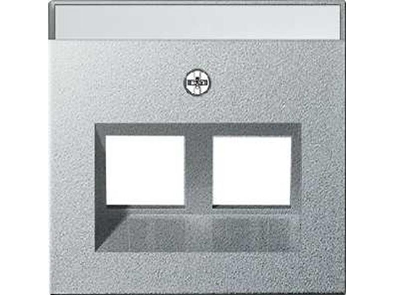 1St. Gira 264026 Abdeckung 30° + mit Beschriftungsfeld f. Tragring MJ 2fach System 55 Farbe Alu