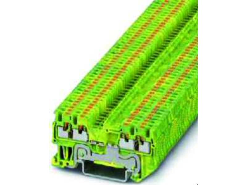 50St. Phoenix PT 1,5/S-QUATTRO-PE Schutzleiter-Reihenklemme Push-in-Anschluss Anzahl der Anschlüsse: 4 0,14 mm²