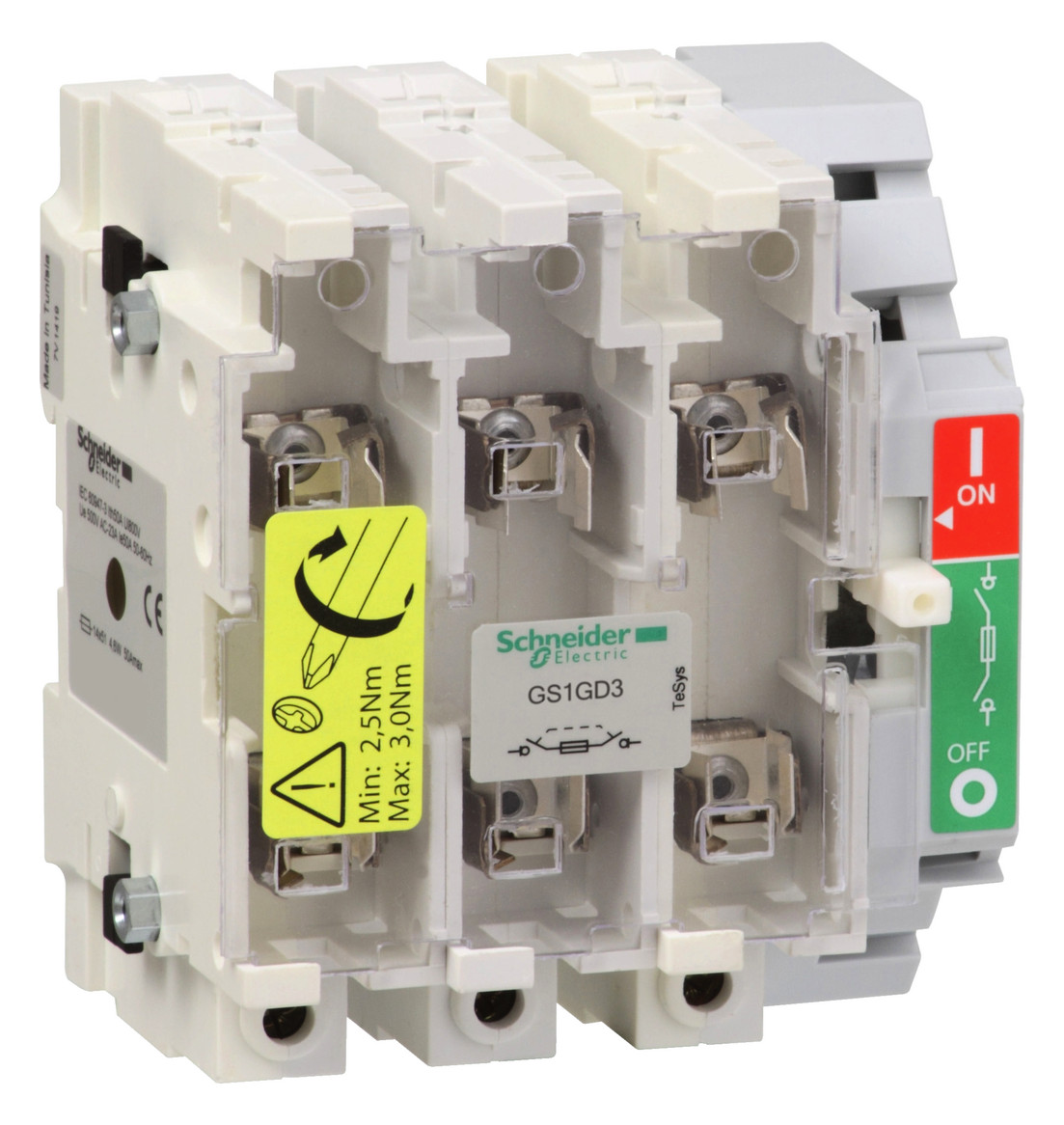 1St. Schneider Electric GS1GD3 Gesicherter Trennschalter-Sockel GS1 3p 3 F