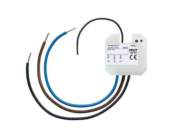 1St. MDT Funk Schaltaktor 1-f. RF-AKK1UP.01 KNX RF+ 230VAC mit monostabilen Relais